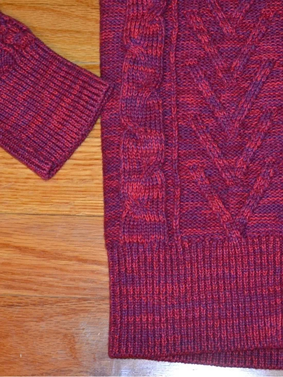 Women’s GAP maroon cable-knit sweater size  M - Picture 8 of 15